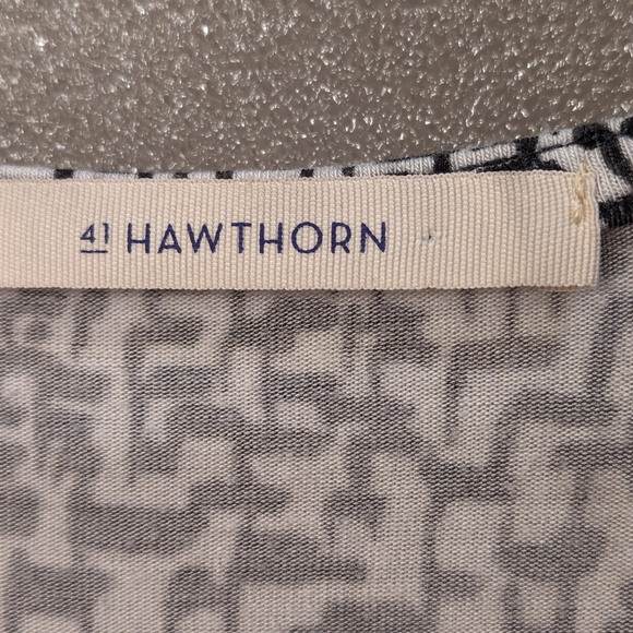 41 Hawthorn Midi Long Sleeve Real Wrap Dress Black Geometric Print Sz Medium - Picture 4 of 8